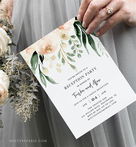 Printable Wedding Reception Invitations