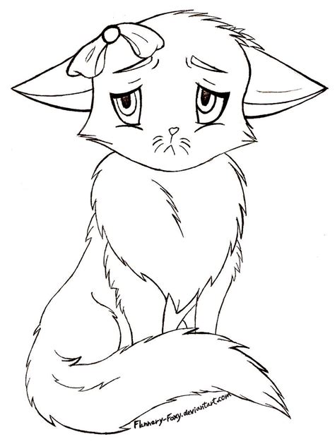 Free Cute Sad Kitten Lineart By Shikumeka On Deviantart