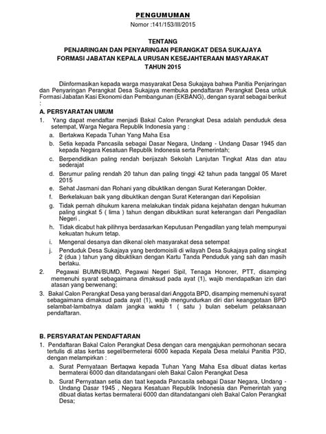 39+ Contoh Surat Lamaran Menjadi Perangkat Desa - Kumpulan ...