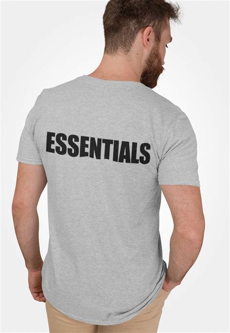Essentials T Shirt For Men And Women Back Logo Slogan Tee Etsy