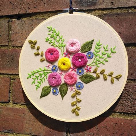Handmade Floral Embroidered Hoop Etsy Uk