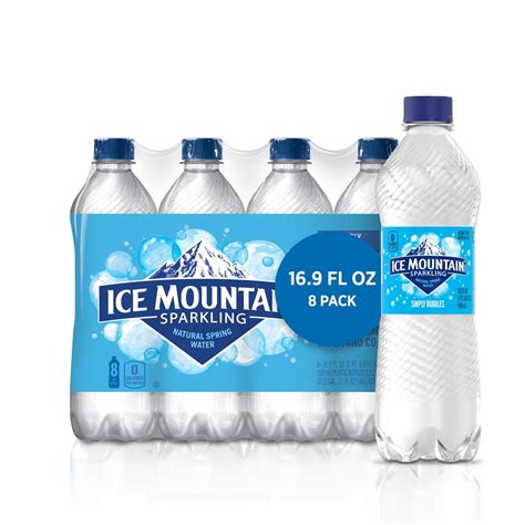 Ice Mountain Sparkling Water Simply Bubbles 169 Oz Bottles 8 Count