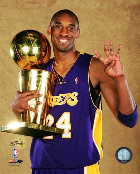 Kobe Bryant Game Five Of The 2009 Nba Finals With Championship Trophy