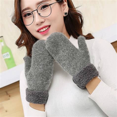 Womail Newly Design Womens Cute Winter Warm Wool Gloves Mittens Women