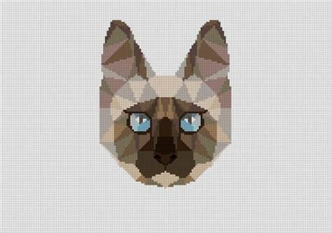 Cross stitch pattern detail information: Cross Stitch Pattern Siamese Cat Pet Pattern Modern Home ...