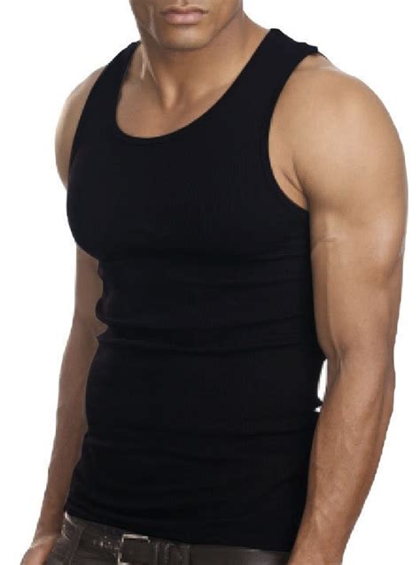 Muscle Men Top Quality 100 Premium Cotton A Shirt Wife Beater Ribbed
