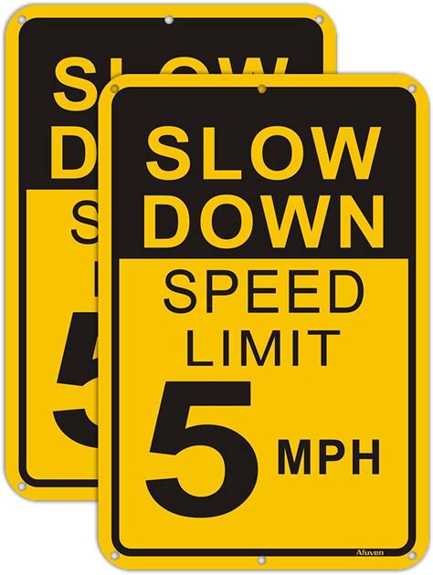 Slow Down Speed Limit 5 Mph Signs 10 X 14 Inches Slowly Drive Sign