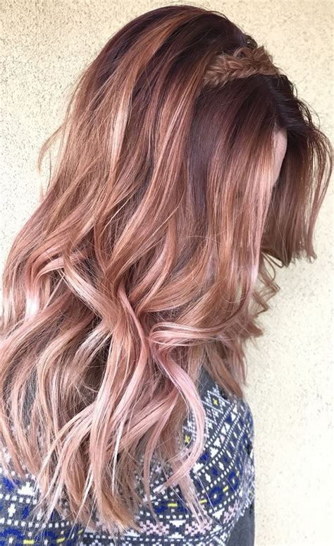 30 Reverse Ombre Dark Rose Gold Hair