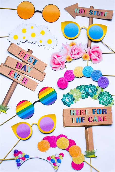 Festival Themed Photo Booth Props Pack Printables Bespoke Bride