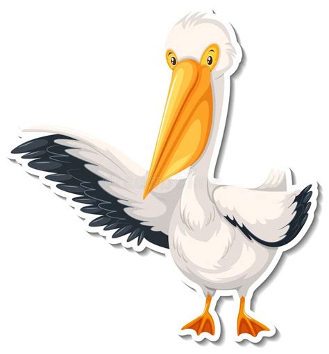 Pelican Bird Cartoon Sticker Stock Vector Illustration Of Bird