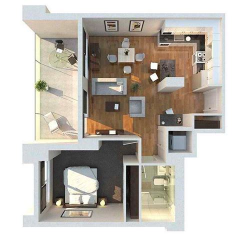 20 One Bedroom Apartment Plans For Singles And Couples Home Design