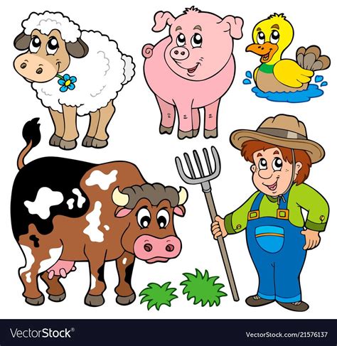 Farm Cartoons Collection Royalty Free Vector Image Ilustrações