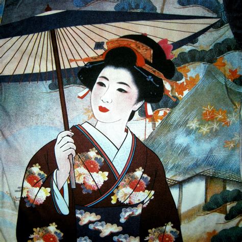 D2d Beauty Japanese Geisha Parasol Vintage Asian Woodblock Art Etsy