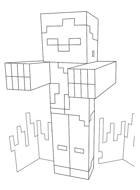 Minecraft Zombies Coloring Page Free Printable Coloring Pages For Kids