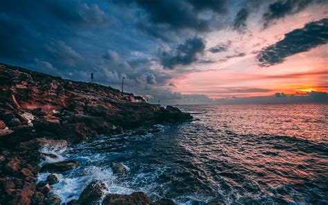 Download Coast, sunset, nature, sea wallpaper, 3840x2400, 4K Ultra HD ...
