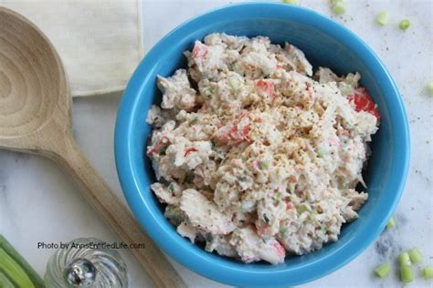This imitation crab pasta salad recipe is a very simple recipe and because it calls for imitation crab it is very inexpensive. Imitation Crab Salad Recipe