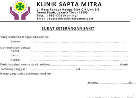 16 Contoh Surat Keterangan Sakit Dari Dokter Dan Bidan Contoh Surat