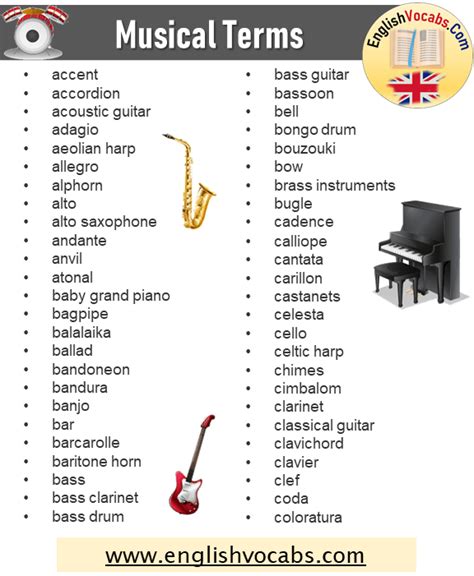 Top 10 Most Popular Musical Instruments English Vocabs