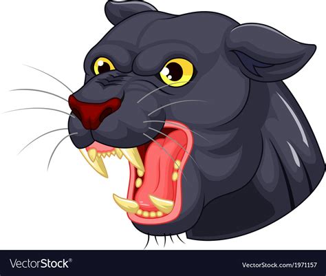 Black Panther Head Mascot Royalty Free Vector Image