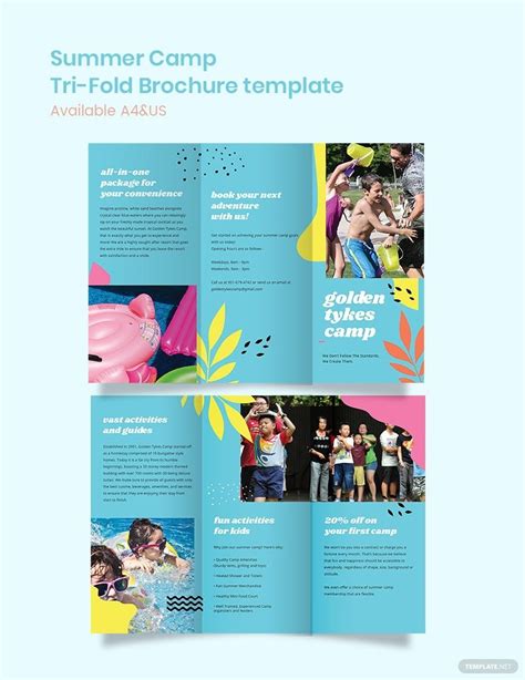 Sample Summer Camp Tri Fold Brochure Template In Publisher Psd Pages
