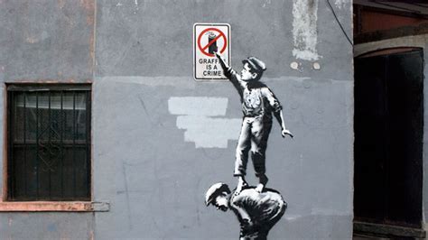 british artist banksy stages guerrilla street art show   york city