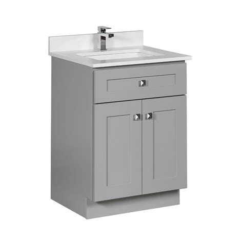 24 ̎ Maple Wood Bathroom Vanity In Grey Broadway Vanities