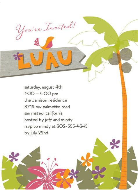 1000 Images About Luau On Ajordanscart Com  Luau invitations, Luau party invitations, Luau party