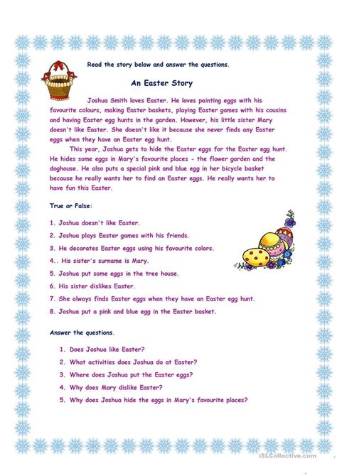 An Easter Story II worksheet - Free ESL printable worksheets made by
