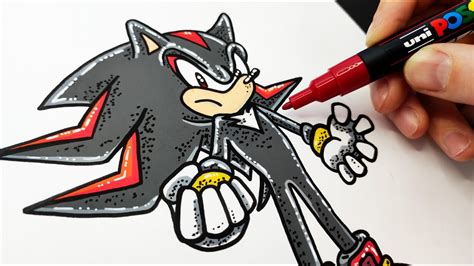 Drawing Shadow The Hedgehog Using Posca Markers Shadow Sonic YouTube
