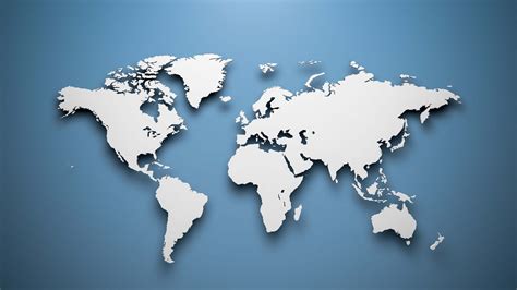 3d World Map Blue Wallpaper