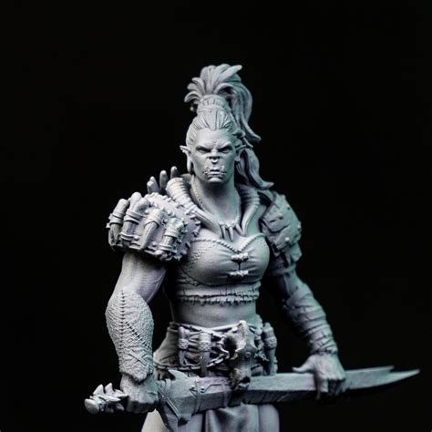 Orc Warrior Woman 3d Printed Hq Resin Miniature Etsy