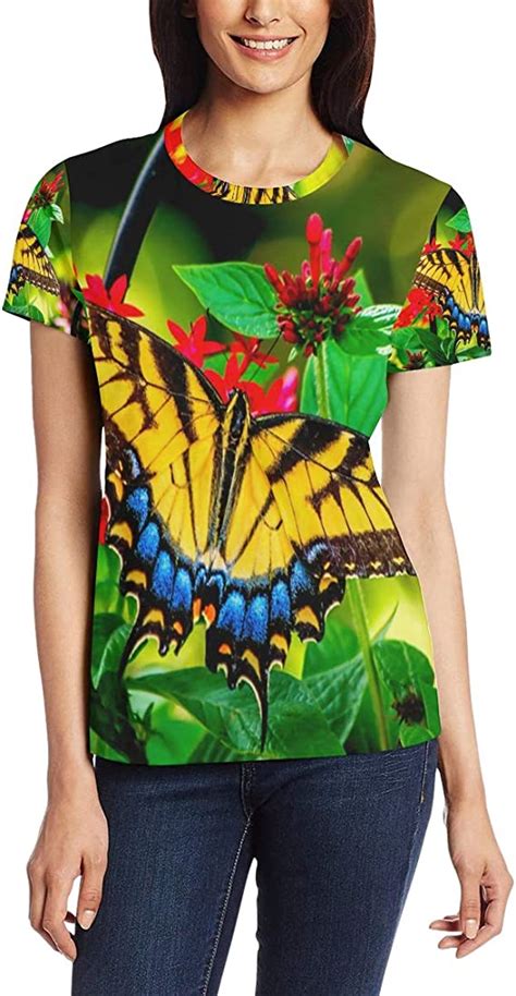 Beautiful Butterfly Womens Casual T Shirt Short Sleeve Tunic Tops