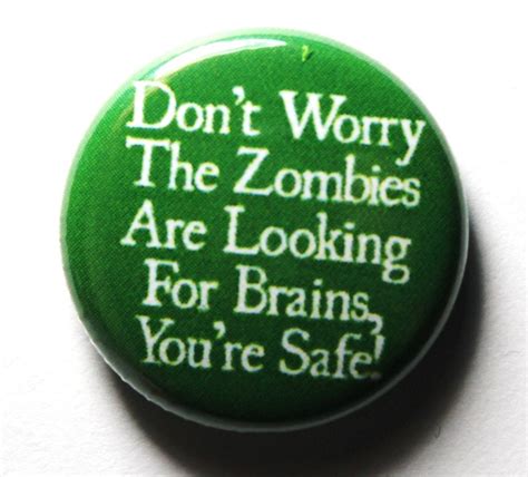 Funny Zombie Button Pin Or Magnet Etsy