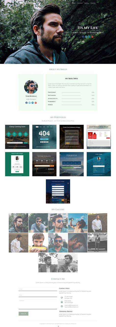 My Profile Personal Bootstrap Website Template W3layouts