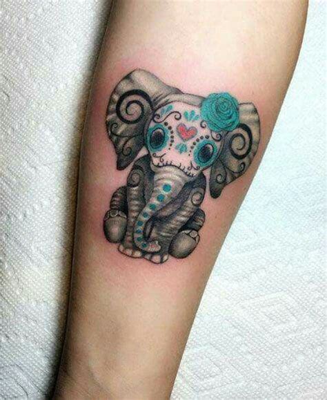 An elephant tattoo symbolizes majesty, power, wisdom and prudence. Sugar skull elephant tattoo | InkSpired | Pinterest ...