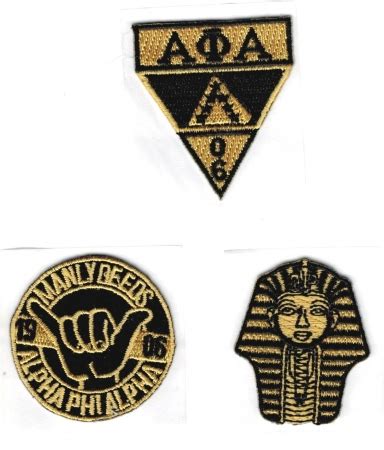 Alpha Phi Alpha Pack B Embroidered Stick On Applique Patches Gold