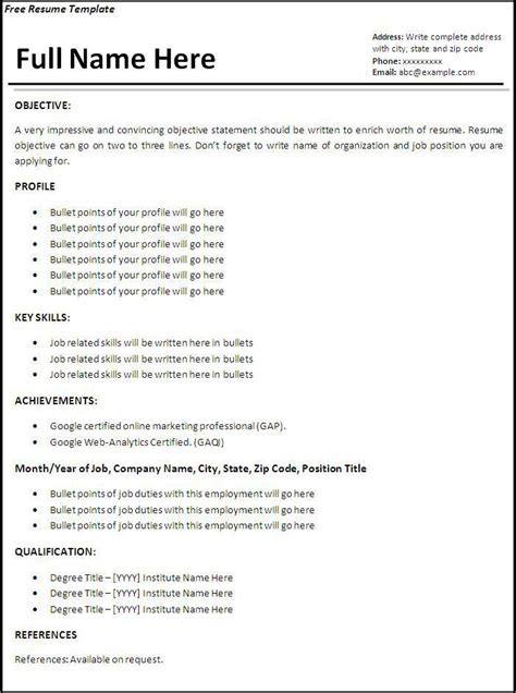 job resume templates  job resume job resume