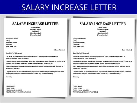 Official Notice of Salary Increase Letter: Employee Pay Raise