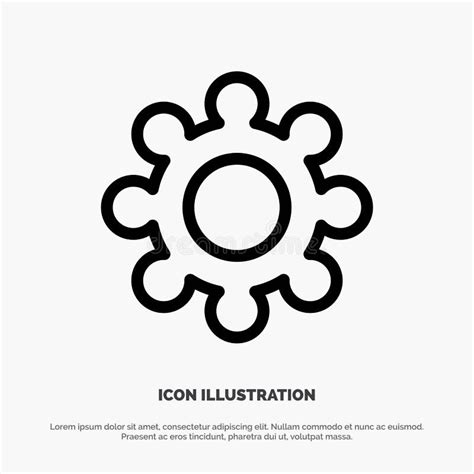 Cogs Line Isolated Icon Can Be Easily Modified And Edit Stock Vector