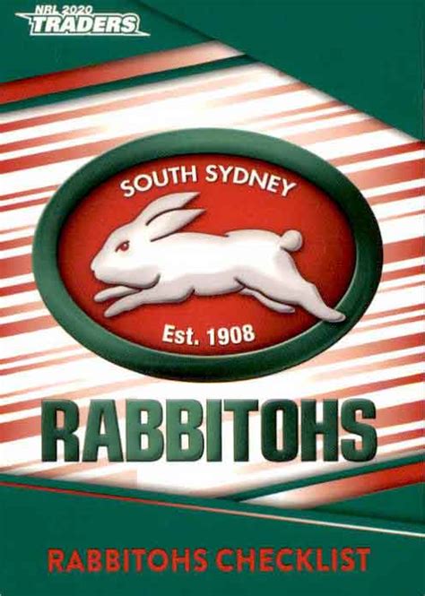 2020 Nrl Traders 10 Card Base Team Set South Sydney Rabbitohs Diggaz Trading Cards