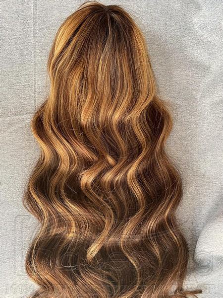 Glueless Full Lace Remy Human Hair Wigs Highlights Wavy Style Etsy