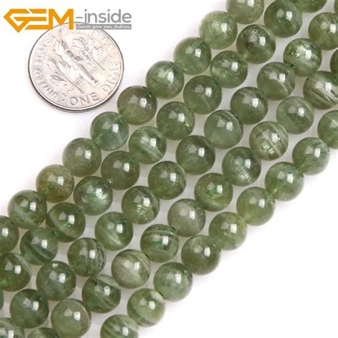 Gem Inside Aaa Natural Round Smooth Green Apatite Beads For Jewelry
