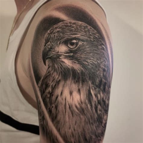 Hawk Tattoo Black And Gray Tattoo Hawk Tattoo Animal Tattoos Grey