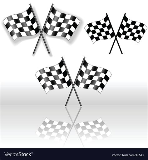 Checkered Crossed Flags Clip Art