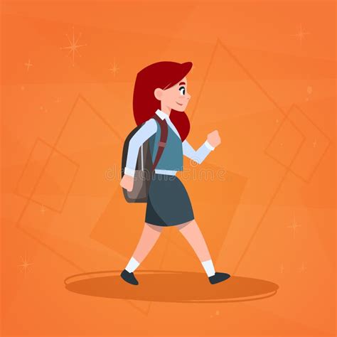 School Girl Walking Clip Art