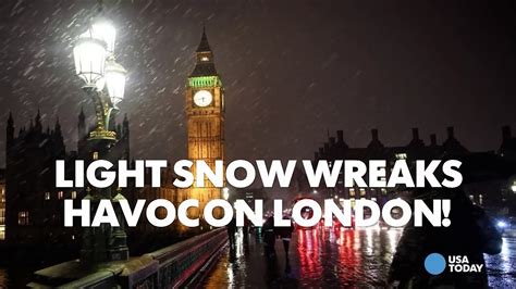 Light Snow Wreaks Havoc On London Nypk6clv Video Dailymotion