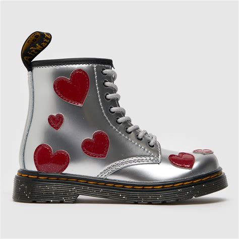 Dr Martens Silver And Red 1460 Cosmic Glitter Boots Toddler Shoefreak
