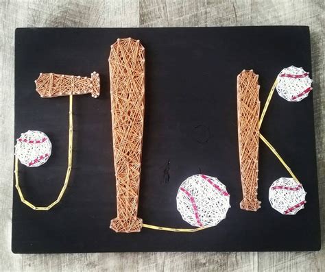 Baseball Monogram String Art Baseball Theme Baseball Baby Etsy