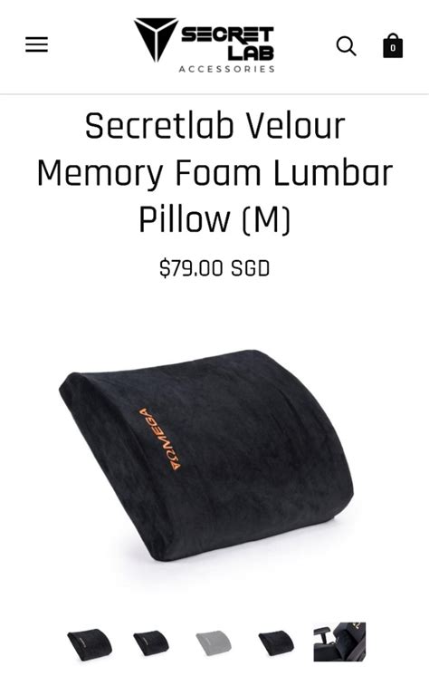 Head pillow is a bit stiff. SecretLab Velour memory foam lumbar pillow, Toys & Games ...