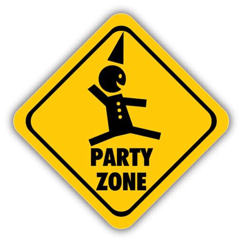 Party Zone Warning Sign Car Bumper Sticker Decal 5 X 5 Ebay